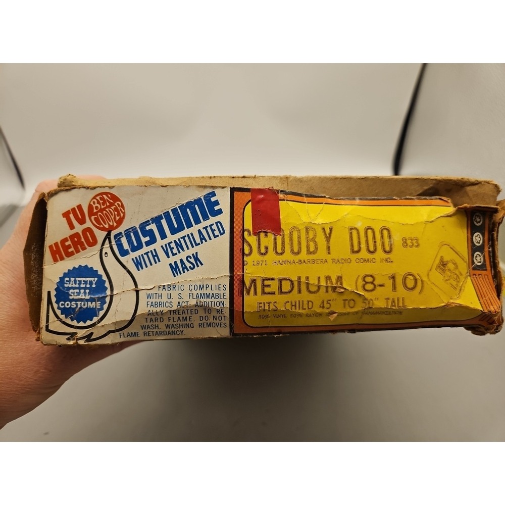 Vintage 1971 Scooby Doo 833 Ben Cooper TV Hero Costume Missing Mask Box Damage - Picture 6 of 16